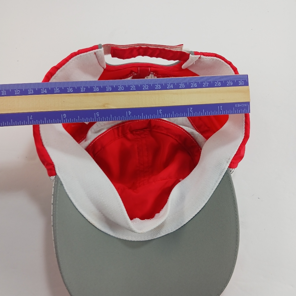 NWOT L.L.Bean Hat. Red & White Baseball-Style Cap with Topographic Map Design. - Picture 9 of 9